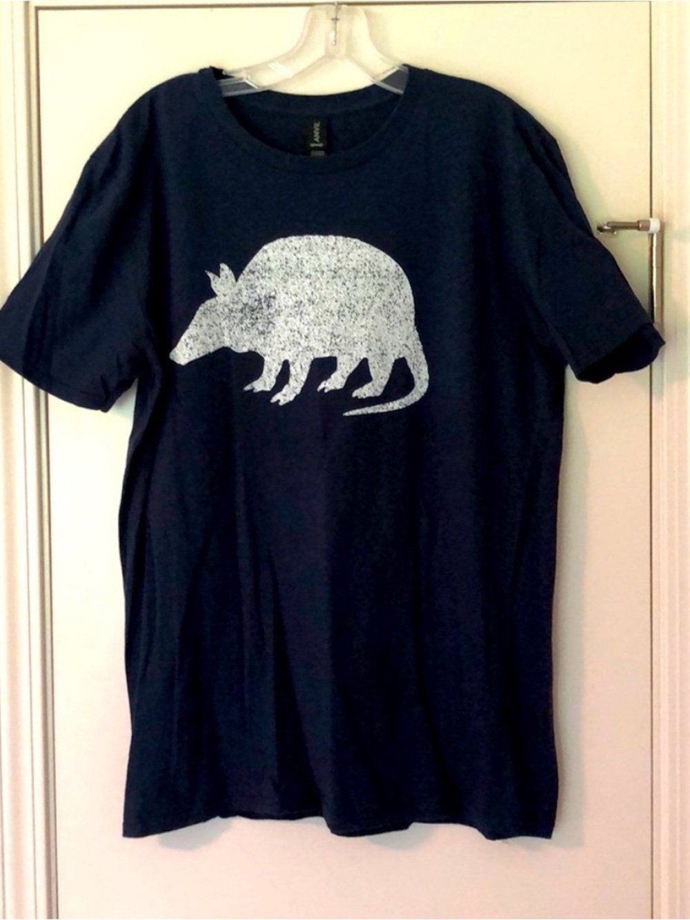 Navy Short Sleeve Women's Tee with Armadillo Graphic
